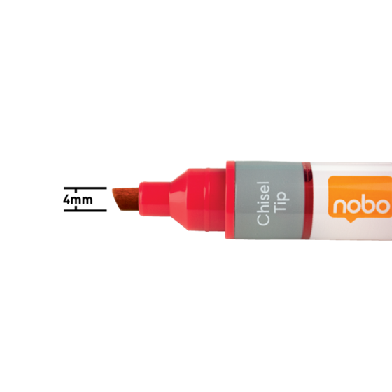 Rotuladores De Tinta Líquida Nobo Con Punta Biselada, 10 Unidades Rojo