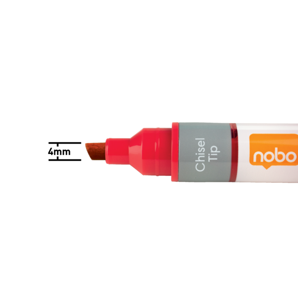 Rotuladores De Tinta Líquida Nobo Con Punta Biselada, 10 Unidades Rojo