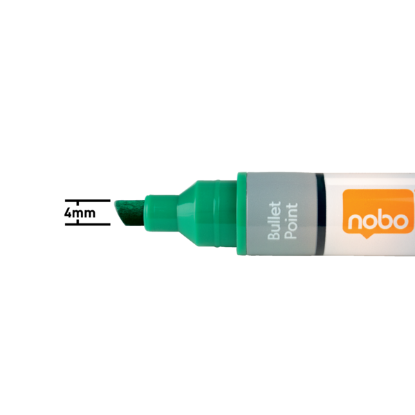 Rotuladores De Tinta Líquida Nobo Con Punta Biselada, 10 Unidades Verde