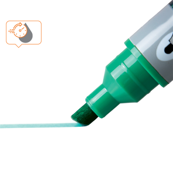 Rotuladores De Tinta Líquida Nobo Con Punta Biselada, 10 Unidades Verde