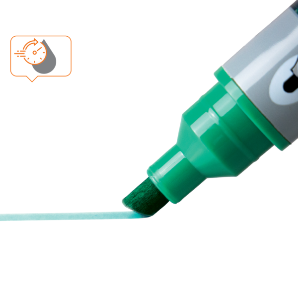 Rotuladores De Tinta Líquida Nobo Con Punta Biselada, 10 Unidades Verde