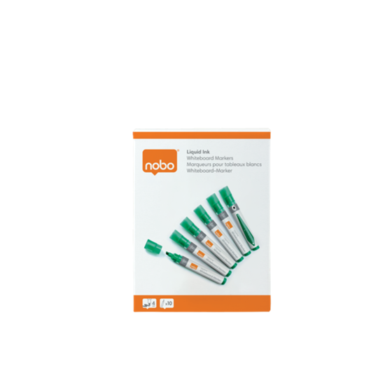 Rotuladores De Tinta Líquida Nobo Con Punta Biselada, 10 Unidades Verde