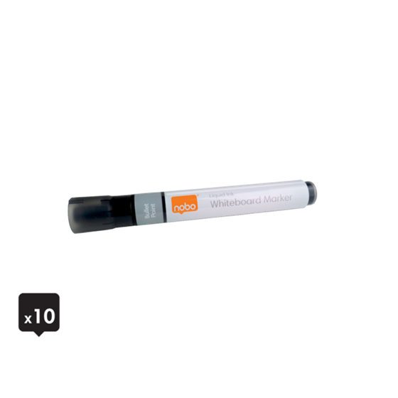 Rotuladores De Tinta Líquida Nobo Con Punta Cónica, 10 Unidades Negro