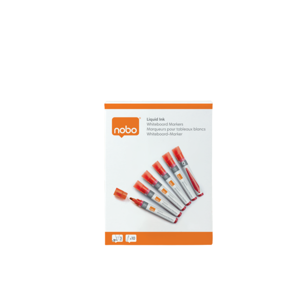 Rotuladores De Tinta Líquida Nobo Con Punta Cónica, 10 Unidades Rojo