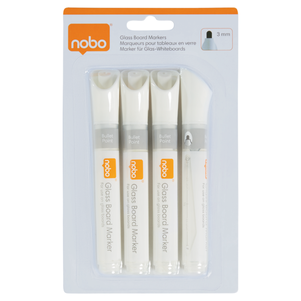 Rotuladores De Tinta Líquida Para Pizarra Blanca Nobo Con Punta Redondeada 4 Unidades Blanco