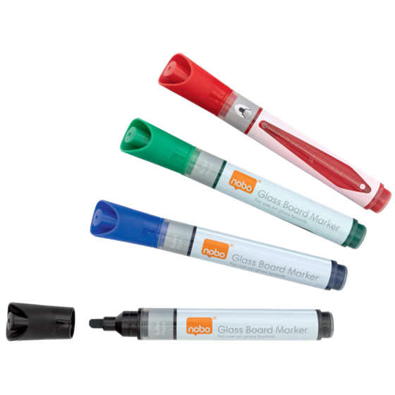 Rotuladores De Tinta Líquida Para Pizarra Blanca Nobo Con Punta Redondeada 4 Unidades Surtidos
