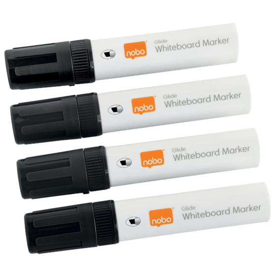 Rotuladores Glide Jumbo Nobo Con Punta Biselada, 4 Unidades Negro