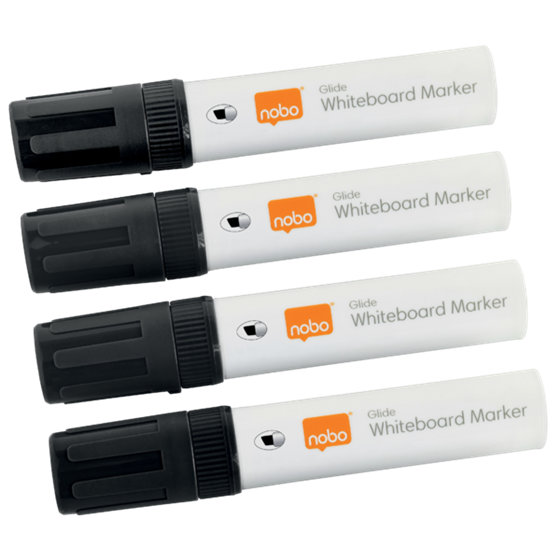 Rotuladores Glide Jumbo Nobo Con Punta Biselada, 4 Unidades Negro