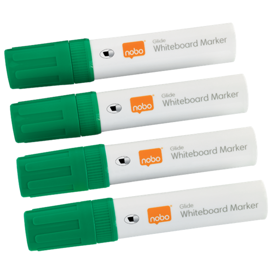 Rotuladores Glide Jumbo Nobo Con Punta Biselada, 4 Unidades Verde