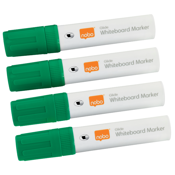 Rotuladores Glide Jumbo Nobo Con Punta Biselada, 4 Unidades Verde