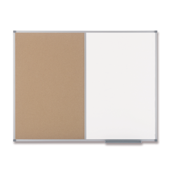 Tablero Combi Corcho/Acero Classic Nobo 1200X900 Mm Blanco/Grisáceo
