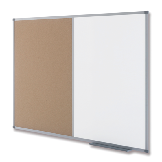 Tablero Combi Corcho/Acero Classic Nobo 1200X900 Mm Blanco/Grisáceo