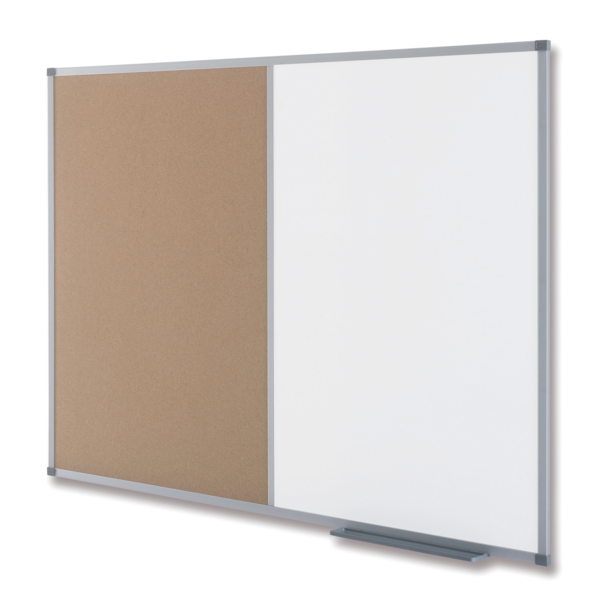 Tablero Combi Corcho/Acero Classic Nobo 1200X900 Mm Blanco/Grisáceo