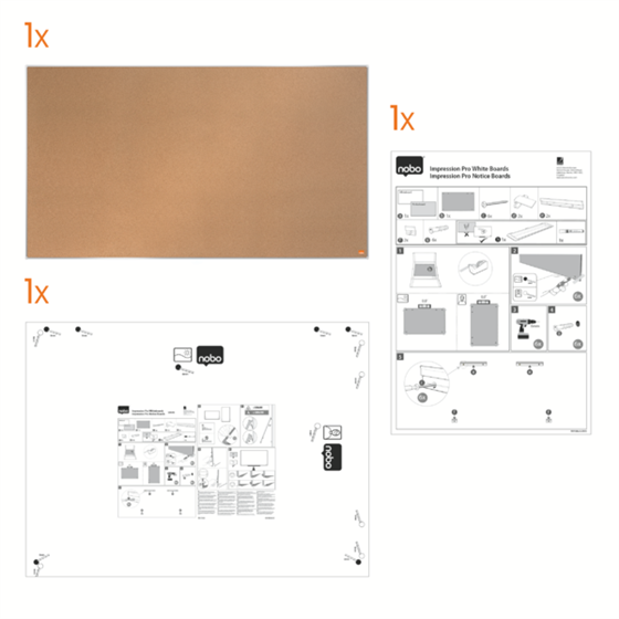 Tablero De Anuncios De Corcho De Formato Panorámico Nobo Impression Pro De 1220X690 Mm Natural