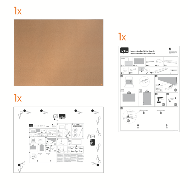 Tablero De Anuncios De Corcho Nobo Impression Pro De 1500X1200 Mm Natural