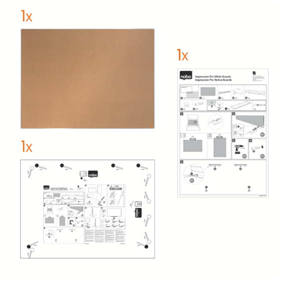 Tablero De Anuncios De Corcho Nobo Impression Pro De 900X600 Mm Natural