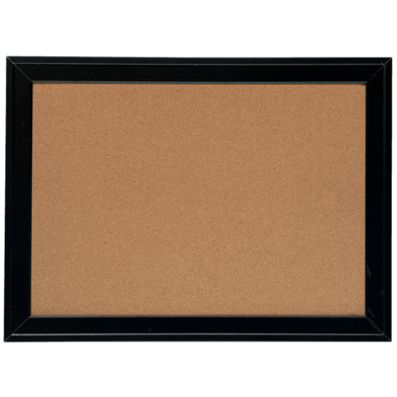 Tablero De Anuncios De Corcho Pequeño De Nobo Con Marco Negro Contemporáneo, 585X430Mm Natural