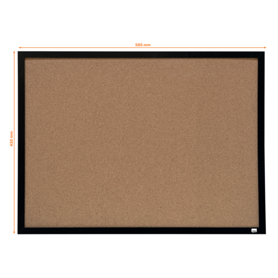 Tablero De Anuncios De Corcho Pequeño De Nobo Con Marco Negro, 585X430Mm Natural