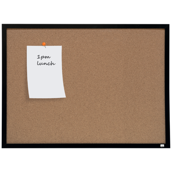 Tablero De Anuncios De Corcho Pequeño De Nobo Con Marco Negro, 585X430Mm Natural