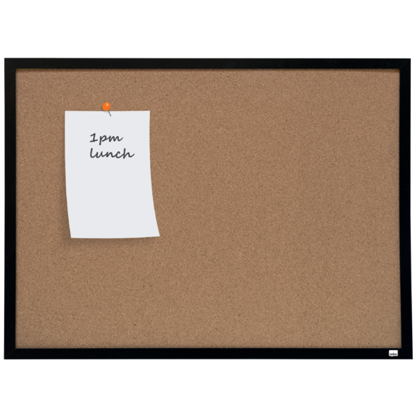 Tablero De Anuncios De Corcho Pequeño De Nobo Con Marco Negro, 585X430Mm Natural
