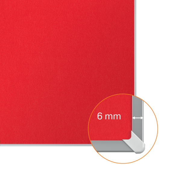 Tablero De Anuncios De Fieltro De Formato Panorámico Nobo Impression Pro De 1220X690 Mm Rojo