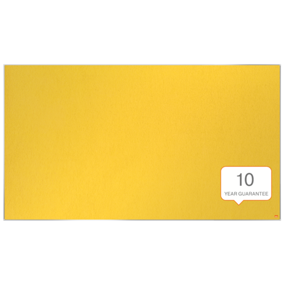 Tablero De Anuncios De Fieltro De Formato Panorámico Nobo Impression Pro De 1550X870 Mm Amarillo
