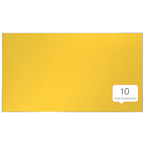Tablero De Anuncios De Fieltro De Formato Panorámico Nobo Impression Pro De 1550X870 Mm Amarillo