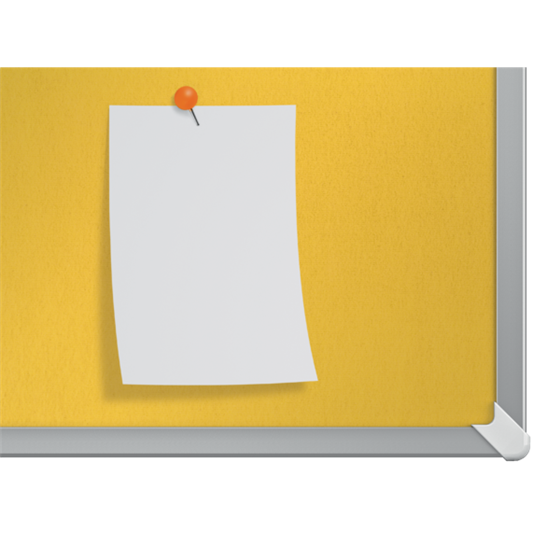 Tablero De Anuncios De Fieltro De Formato Panorámico Nobo Impression Pro De 1550X870 Mm Amarillo