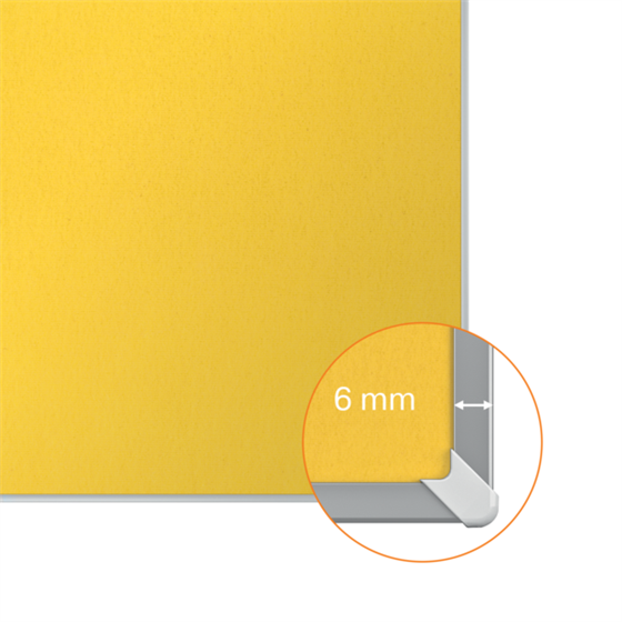 Tablero De Anuncios De Fieltro De Formato Panorámico Nobo Impression Pro De 1550X870 Mm Amarillo