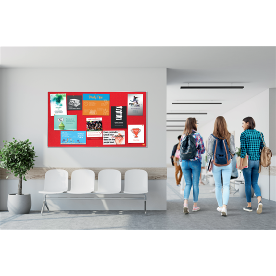 Tablero De Anuncios De Fieltro De Formato Panorámico Nobo Impression Pro De 1550X870 Mm Rojo