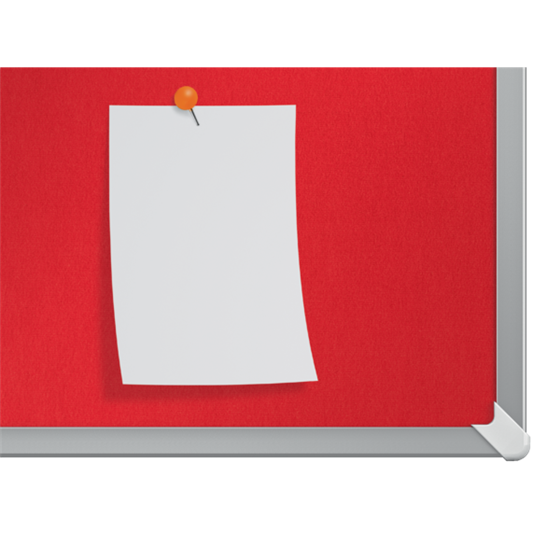 Tablero De Anuncios De Fieltro De Formato Panorámico Nobo Impression Pro De 1550X870 Mm Rojo