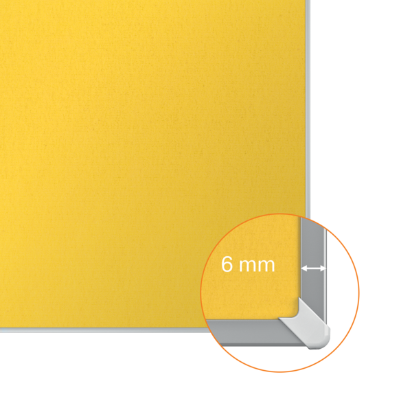 Tablero De Anuncios De Fieltro De Formato Panorámico Nobo Impression Pro De 1880X1060 Mm Amarillo