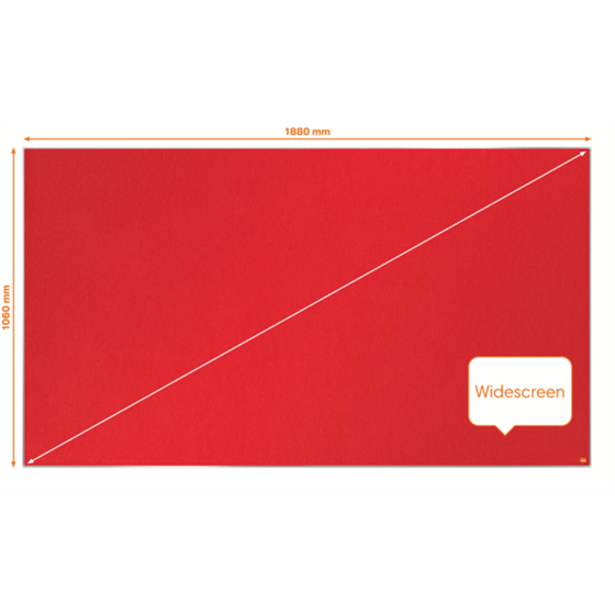 Tablero De Anuncios De Fieltro De Formato Panorámico Nobo Impression Pro De 1880X1060 Mm Rojo
