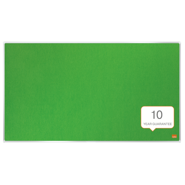 Tablero De Anuncios De Fieltro De Formato Panorámico Nobo Impression Pro De 710X400 Mm Verde