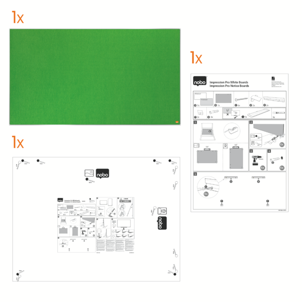 Tablero De Anuncios De Fieltro De Formato Panorámico Nobo Impression Pro De 710X400 Mm Verde