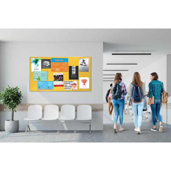 Tablero De Anuncios De Fieltro De Formato Panorámico Nobo Impression Pro De 890X500 Mm Amarillo