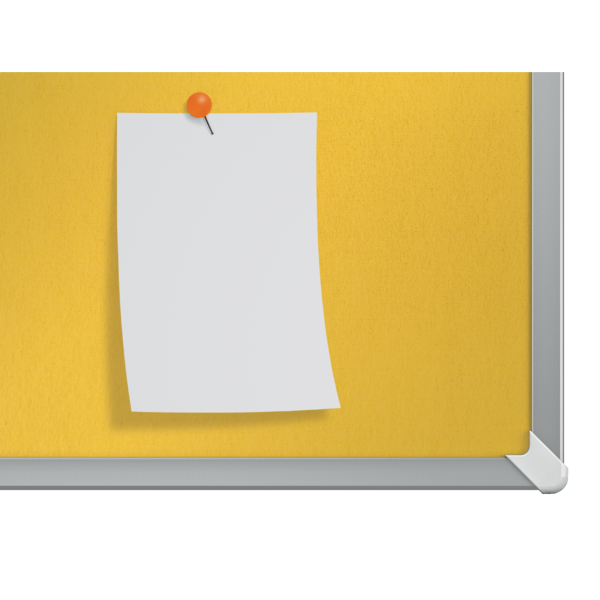 Tablero De Anuncios De Fieltro De Formato Panorámico Nobo Impression Pro De 890X500 Mm Amarillo