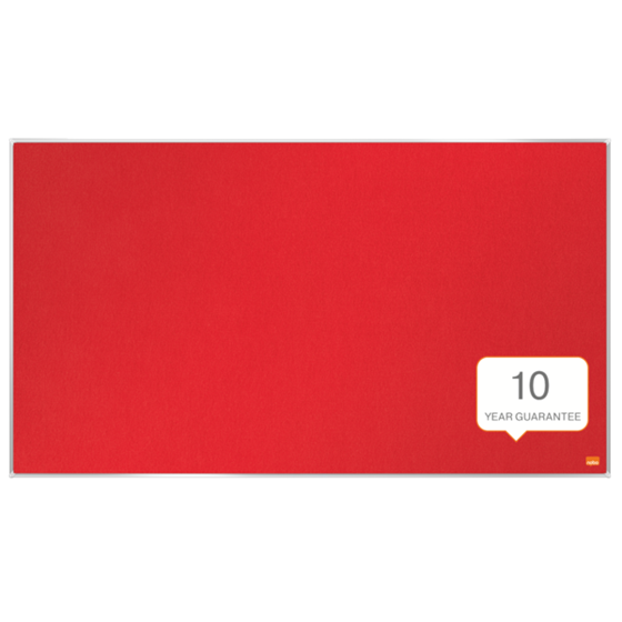 Tablero De Anuncios De Fieltro De Formato Panorámico Nobo Impression Pro De 890X500 Mm Rojo