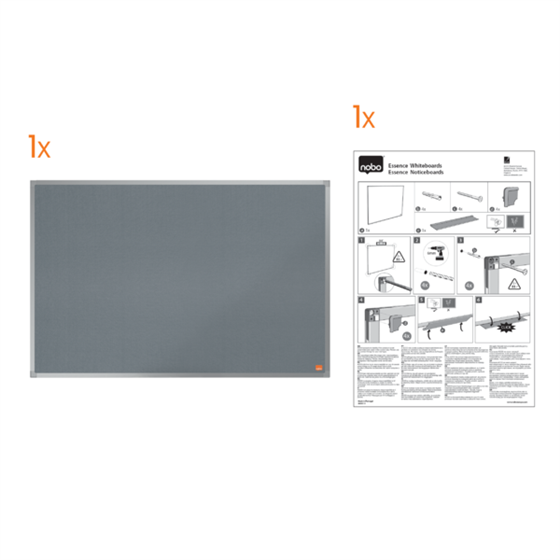 Tablero De Anuncios De Fieltro Nobo Essence De 2400X1200 Mm Gris
