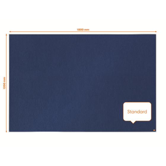 Tablero De Anuncios De Fieltro Nobo Impression Pro De 1800X1200 Mm Azul
