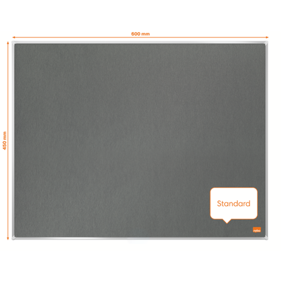 Tablero De Anuncios De Fieltro Nobo Impression Pro De 600X450 Mm Gris
