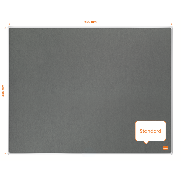 Tablero De Anuncios De Fieltro Nobo Impression Pro De 600X450 Mm Gris