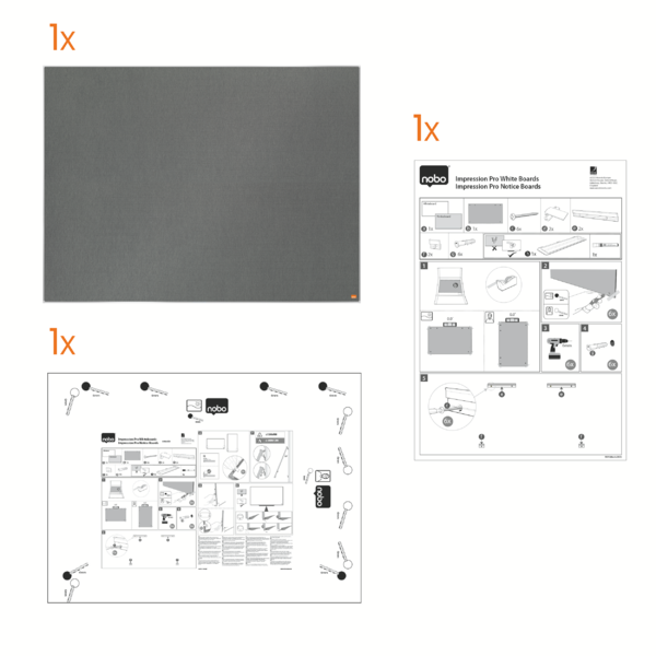 Tablero De Anuncios De Fieltro Nobo Impression Pro De 600X450 Mm Gris