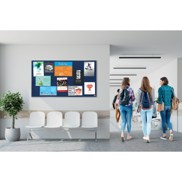 Tablero De Anuncios De Fieltro Nobo Impression Pro De 900X600 Mm Azul