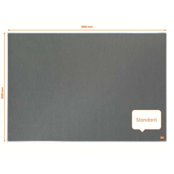 Tablero De Anuncios De Fieltro Nobo Impression Pro De 900X600 Mm Gris