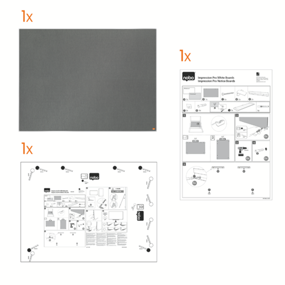 Tablero De Anuncios De Fieltro Nobo Impression Pro De 900X600 Mm Gris