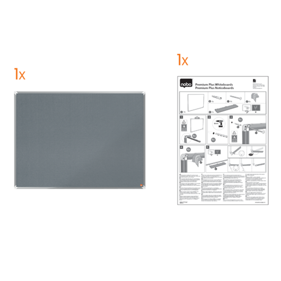 Tablero De Anuncios De Fieltro Nobo Premium Plus 1200X1200 Mm Gris