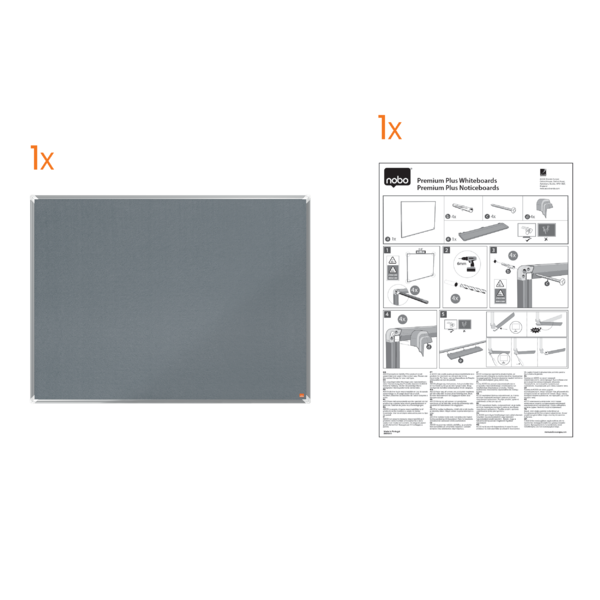 Tablero De Anuncios De Fieltro Nobo Premium Plus 1200X1200 Mm Gris