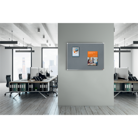 Tablero De Anuncios De Fieltro Nobo Premium Plus 1200X900 Mm Gris