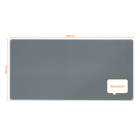 Tablero De Anuncios De Fieltro Nobo Premium Plus 2400X1200 Mm Gris